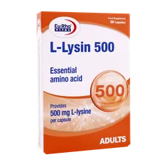 کپسول ال لیزین 500 یوروویتال کلاژن ساز 30 عددی | L Lysine 500 mg - EuRho VITAL