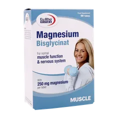 قرص منیزیم بیس گلیسینات یوروویتال 60 عددی | Eurho Vital Magnesium Bisglycinat 60 Tabs