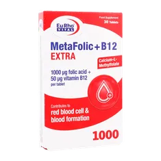 قرص متافولیک و B12 اکسترا یوروویتال | Meta Folic + B12 Extra - EuRho VITAL