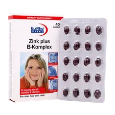 کپسول زینک پلاس ب کمپلکس یوروویتال 60 عددی | Eurho vital Zinc Plus Capsule 5mg