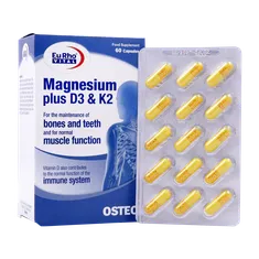 کپسول منیزیم پلاس د3 و کا2 یوروویتال | Eurho Vital Magnesium Plus D3 And K2 60 capsules
