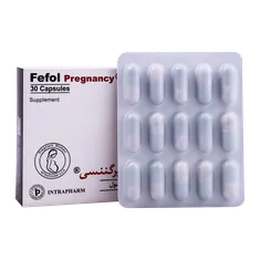 کپسول ففول پرگننسی اینترافارم 30 عددی | Fefol Pregnancy Capsule - Intrapharm