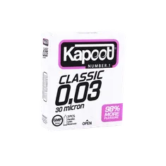 کاندوم بسیار نازک 30 میکرون کاپوت 3 عددی | Classic 0.03/30 Micron 3 Pcs Condoms - Kapoot