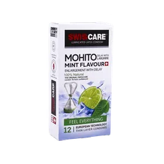 کاندوم تاخیری موهیتو سوئیس کر 12 عددی | Mohito Mint Flavour 12 Pieces Condom - Swiss Care