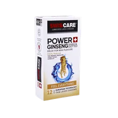 کاندوم پاور جینسینگ سوئیس کر 12 عددی | Power Ginseng 12 Pieces Condom - Swiss Care
