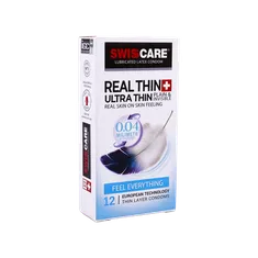 کاندوم بسیار نازک سوئیس کر 12 عددی | Real Thin Ultra Thin 0.04 Milimeter 12 Pieces Condom - Swiss Care
