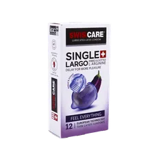 کاندوم بزرگ کننده و تاخیری لارگو سوئیس کر 12 عددی | Single Largo 12 Pieces Condom - Swiss Care