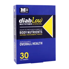 قرص مولتی ویتامین دیاب لو ام پلاس افراد دیابتی 30 عددی | Diab Low - M Plus