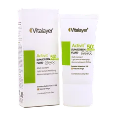 فلوئید ضد آفتاب SPF50 اکتی ویت ویتالیر پوست چرب | Activit Sunscreen Fluid SPF 50 for Combination/Oily Skin - Vitalayer