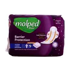 نوار بهداشتی خیلی بزرگ نیمه ضخیم مولپد | Maxi Extra Large Barrier Protection Sanitary Pad - Molped 
