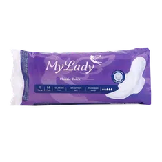 نوار بهداشتی کلاسیک ضخیم بالدار بزرگ پوست حساس مای لیدی | Large Classic Thick Cotton for Sensitive Skin - My Lady