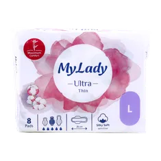 نوار بهداشتی اولترا خیلی نازک سایز بزرگ مای لیدی | My Lady ultra thin large size 8 pcs