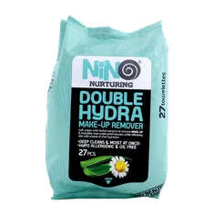 دستمال مرطوب آرایش پاک کن و روشن کننده پوست نینو | Double-hydra Make-up Remover - Nino