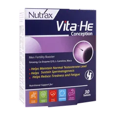 قرص ویتا هی کانسپشن نوتراکس آقایان 30 عددی | Vita He Conception - Nutrax
