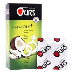 کاندوم روان کننده نارگیلی کلاسیک اویلی پلاس اورز | Classic Oily Plus 12 Pcs Condom - Ours