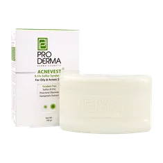 پن پوست چرب و جوش دار آکنه وست حاوی 9.5% گوگرد پرودرما | Acnevest 9.5% Sulfur Syndet Bar for Oily and Acneic Skin - Pro Derma