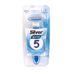 خود تراش چند بار مصرف پنج لبه گلوریا 5 بانوان سیلور | Gloria5 Ladies Five Blade Razor - Silver