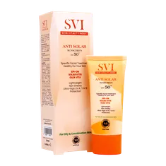 ضد آفتاب بی رنگ پوست چرب SPF50 اس وی آی | Anti Solar Sunscreen SPF50 - Svi