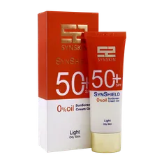 کرم ژل ضد آفتاب رنگی SPF50 ساین شیلد ساین اسکین | SynShield Tinted Sunscreen Cream-gel SPF 50 for Oily Skin - Synskin