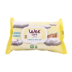 دستمال مرطوب نوزاد عصاره لوندر و کالندولا وی کر 63 عددی | Wee Care New Born Wet Wipes For Ultra-Sensitive Skin 63 pcs