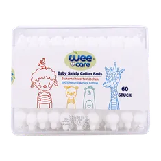 گوش پاک کن کودک وی کر 60 عددی | Wee Care Baby Safety Cotton Buds 60