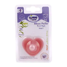 پستانک سیلیکونی Heart وی کر از بدو تولد  کد P130 | Wee Care Silicone Pacifier Roud Nipple Heart +0 code P130