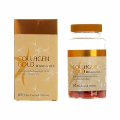 قرص روکش دار کلاژن گلد و بیوتین و ویتامین سی آدریان  | Collagen Gold + Biotin and Vit C Film-coated Tablet - Adrian