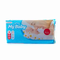 پوشک کامل بچه سایز 2 کوچک مای بیبی به همراه دستمال مرطوب 	 | 44-pcs Size 2 Small Baby Diaper with Wet Wipes - My Baby