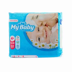 پوشک کامل بچه سایز 4+ بزرگ مای بیبی 32 عددی | 32-pcs Size 4 Large Baby Diaper - My Baby