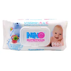 دستمال مرطوب کننده پوست کودک نینو کالاندولا و ویتامین آ و ای 70 عددی | Calendula Wet Wipes with Vitamin A and E 70 pcs - Nino 