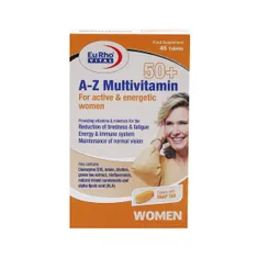 قرص مولتی ویتامین ای تو زد بانوان 50 سال به بالا یوروویتال | Eurho vital A-Z Multivitamin for Active and Energetic Women +50