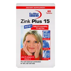 قرص زینک پلاس یوروویتال ۱۵ میلی گرم | Eurho vital Zinc Plus Tablet 15mg
