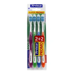 مسواک فوکوس پرو کلین متوسط چهارتایی تریزا | Focus Pro Clean 2+2 Medium Toothbrush - Trisa