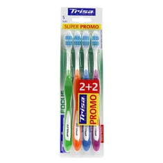 مسواک فوکوس پرو کلین نرم چهارتایی تریزا | Focus Pro Clean 2+2 Soft Toothbrush - Trisa