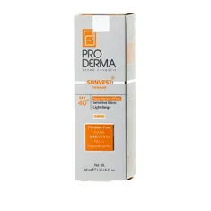 کرم ضد آفتاب رنگی SPF 40 پوست حساس سان وست پرودرما | Sunvest Tinted Physical Sunblock Cream SPF 40 for Sensitive Skin - Pro Derma