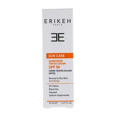 کرم ضد آفتاب SPF 50 پوست خشک و نرمال اریکه | Sunscreen Tinted Cream SPF 50 for Normal to Dry Skin - Erikeh