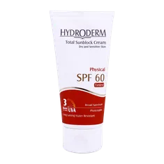 ضد آفتاب کرم پودری فیزیکال پوست خشک SPF60 هیدرودرم | Hydroderm Total Sunblock Tinted Physical Cream SPF60
