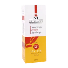 ضد آفتاب رنگی SPF60 مدیلن پوست معمولی و چرب | Oil-free Sunscreen Cream SPF 60 - medilann