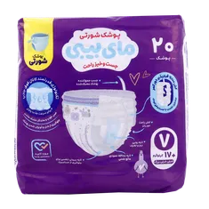 پوشک شورتی کانال دار سایز 7 مای بیبی 20 عددی | My Baby Diaper shorts with channels Size XX Large 20 Pcs