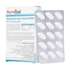قرص منیزیم پلاس آیزن و B6 آپوویتال | Apovital Magnesium Plus Eisen and B6 30 Tablets