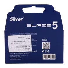 تیغ یدک سیلور مردانه 5 لبه بلیز 4 عددی | Silver Blaze 5 5 Blade Cartridge With Trimmer 4 pcs