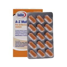 قرص A Z مولتی ویتامین بالای 50 سال بانوان یوروویتال | Eurho vital A-Z Multivitamin for Active and Energetic Women +50