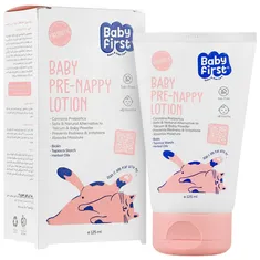 لوسیون محافظ پای کودک بیبی فرست  | Baby Liquid Talc - Baby First 