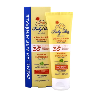 تصویر کرم ضد آفتاب بدن و صورت کودک SPF 35 بیبی اسکین