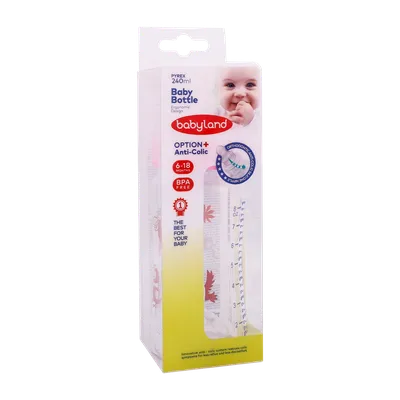 تصویر شیشه شیر بیبی لند کد 375 پیرکس 6 تا 18 ماهگی