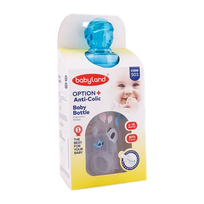 تصویر شیشه شیر بیبی لند کد 503 آنتی کولیک 6 تا 18 ماهگی