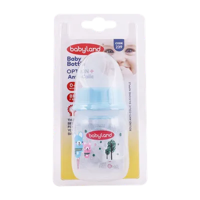 تصویر شیشه شیر ضد نفخ​ بی بی لند کد 239 مناسب 0 تا 6 ماه