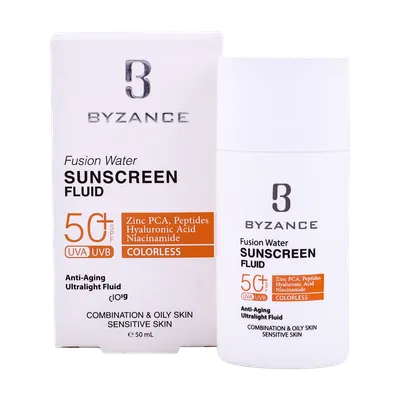 تصویر فلوئید ضد آفتاب فیوژن واتر SPF 50 بیزانس