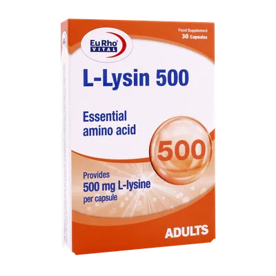 تصویر کپسول ال لیزین 500 یوروویتال کلاژن ساز 30 عددی