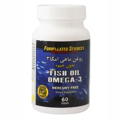 تصویر سافت ژل روغن ماهی امگا 3 فرمولیتد ساینسز بدون جیوه